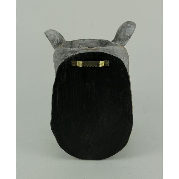 Grey Stone Finish Hippo Head Hanging Planter Statue - Picture 3 of 3